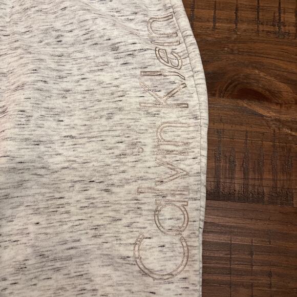 Calvin Klein Womens Joggers Light Teal Heather Fleece Lined Fold Over Size M - Picture 2 of 9